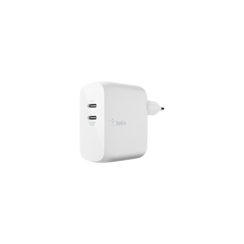 Adaptateur Secteur BELKIN BOOST↑CHARGE™ 2 ports USB-C PD Mac / PC 63W GaN — Belkin · Smarty Paris 18e